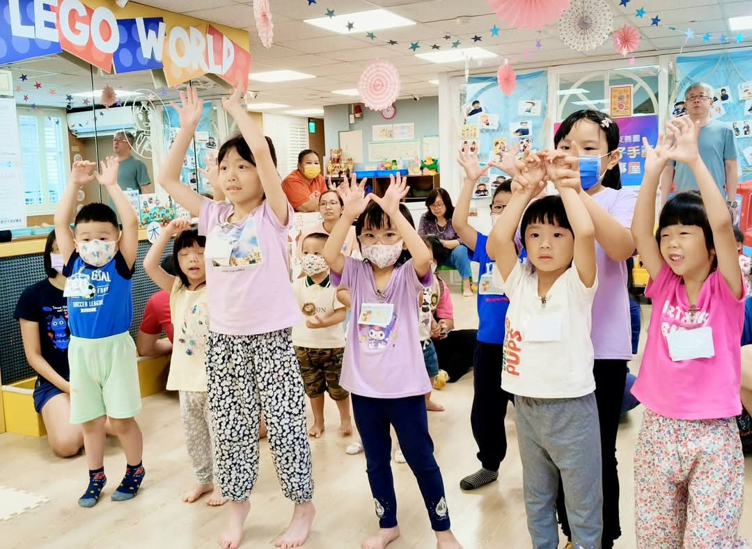 Child learning sign language